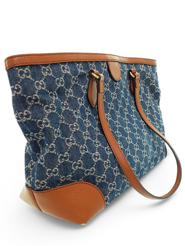 Gucci Ophidia GG Denim & Leather Tote — view 3