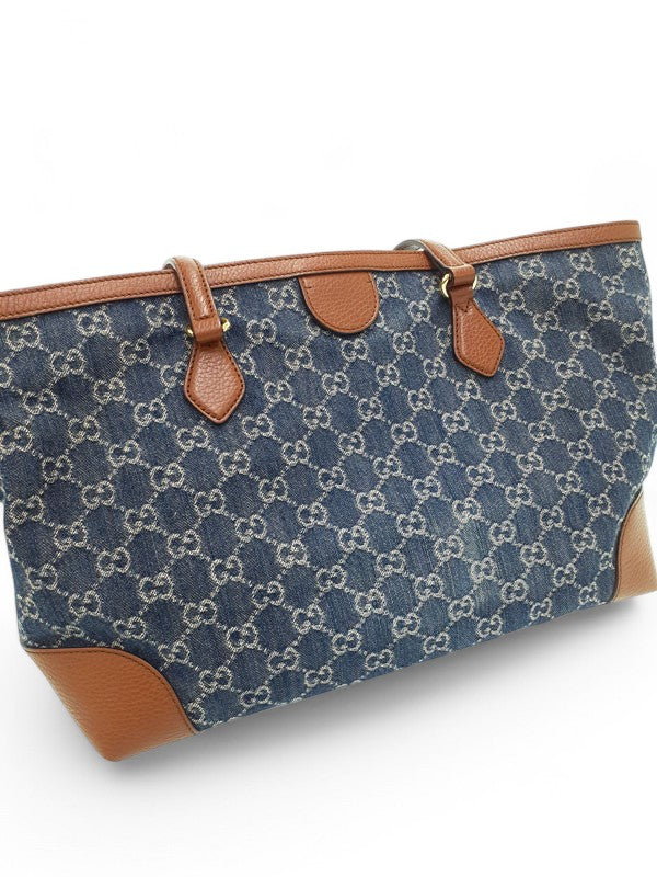 Gucci Ophidia GG Denim & Leather Tote — view 4