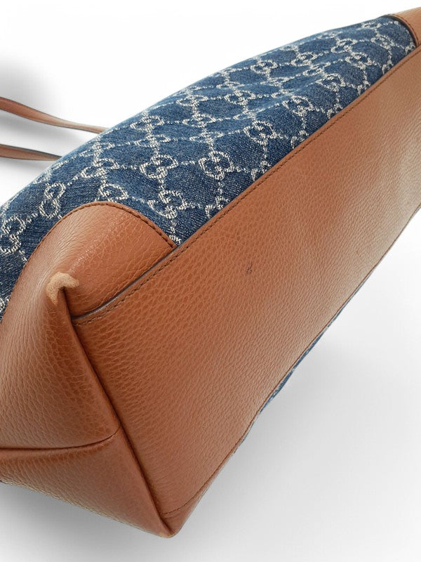 Gucci Ophidia GG Denim & Leather Tote — view 5