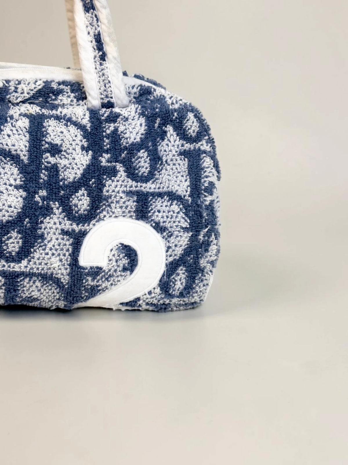 Dior Trotter Pile Boston Bag Blue - Detail 6 — view 7