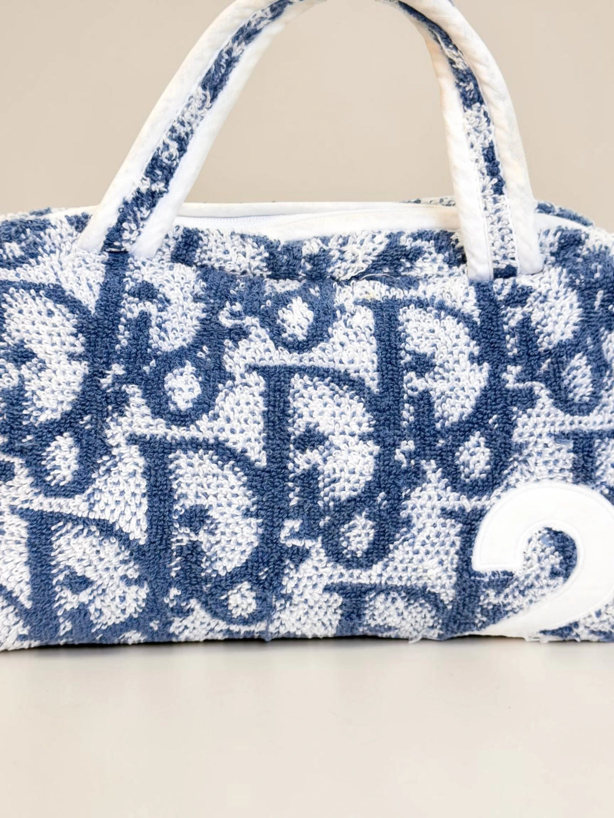 Dior Trotter Pile Boston Bag Blue - Detail 7 — view 8