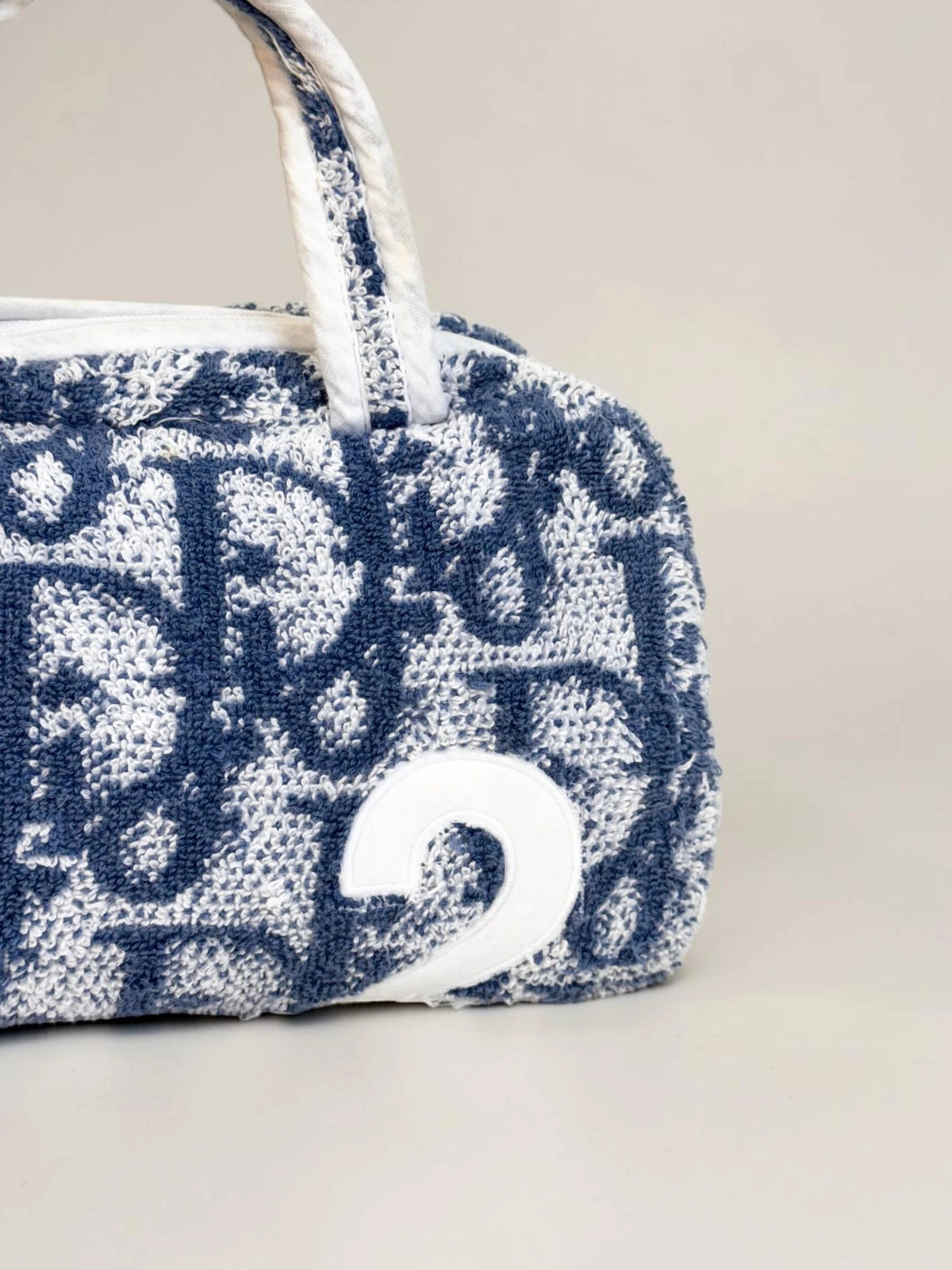 Dior Trotter Pile Boston Bag Blue - Detail 9 — view 9