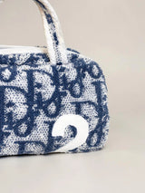 Dior Trotter Pile Boston Bag Blue - Detail 9 view 9