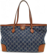 Gucci Ophidia GG Denim & Leather Tote view 1