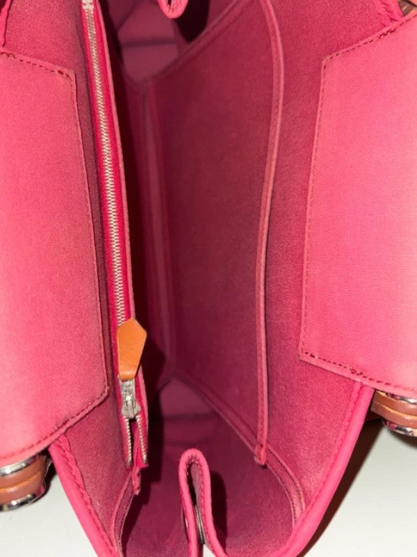 Hermes Herbag Cabas Rouge - Interior with Zip Pocket — view 11