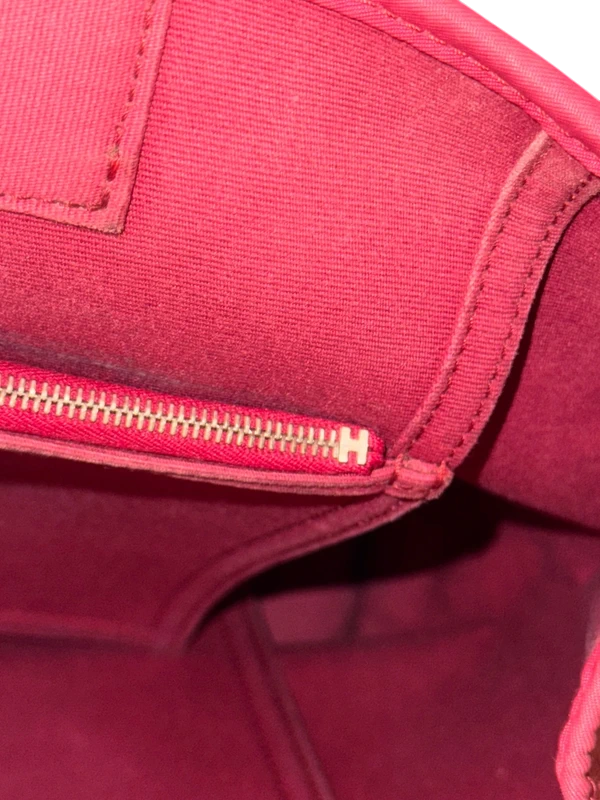 Hermes Herbag Cabas Rouge - Interior Pocket Close-up — view 14
