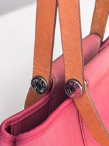 Hermes Herbag Cabas Rouge - Palladium Snap Hardware view 7