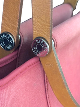 Hermes Herbag Cabas Rouge - Handle Detail view 8
