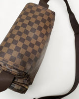 Louis Vuitton Melville Reporter Damier Ebene - Side View with Strap view 3